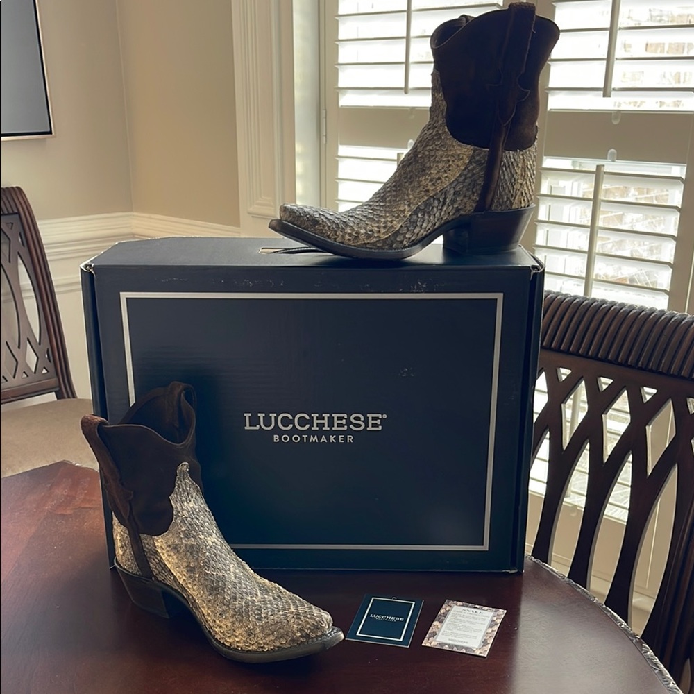 Lucchese Snakeskin and Suede boots
